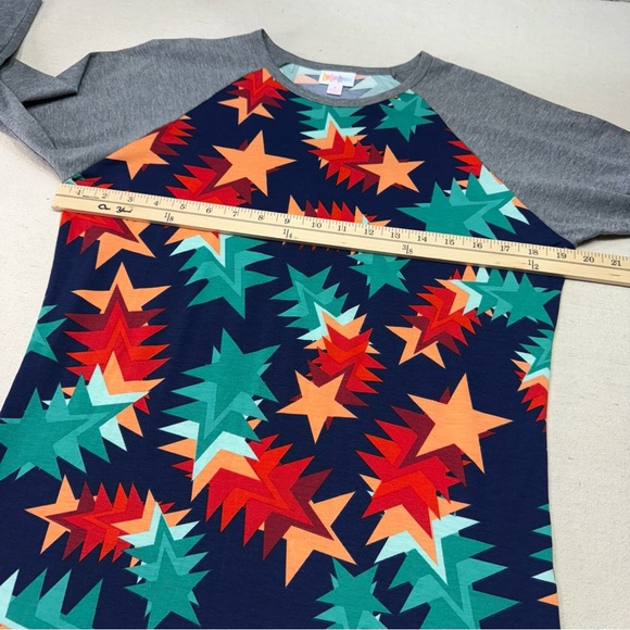 LuLaRoe - Randy - Colorful Star Pattern Raglan Sleeve Top - NWT - Size Small - Picture 7 of 10